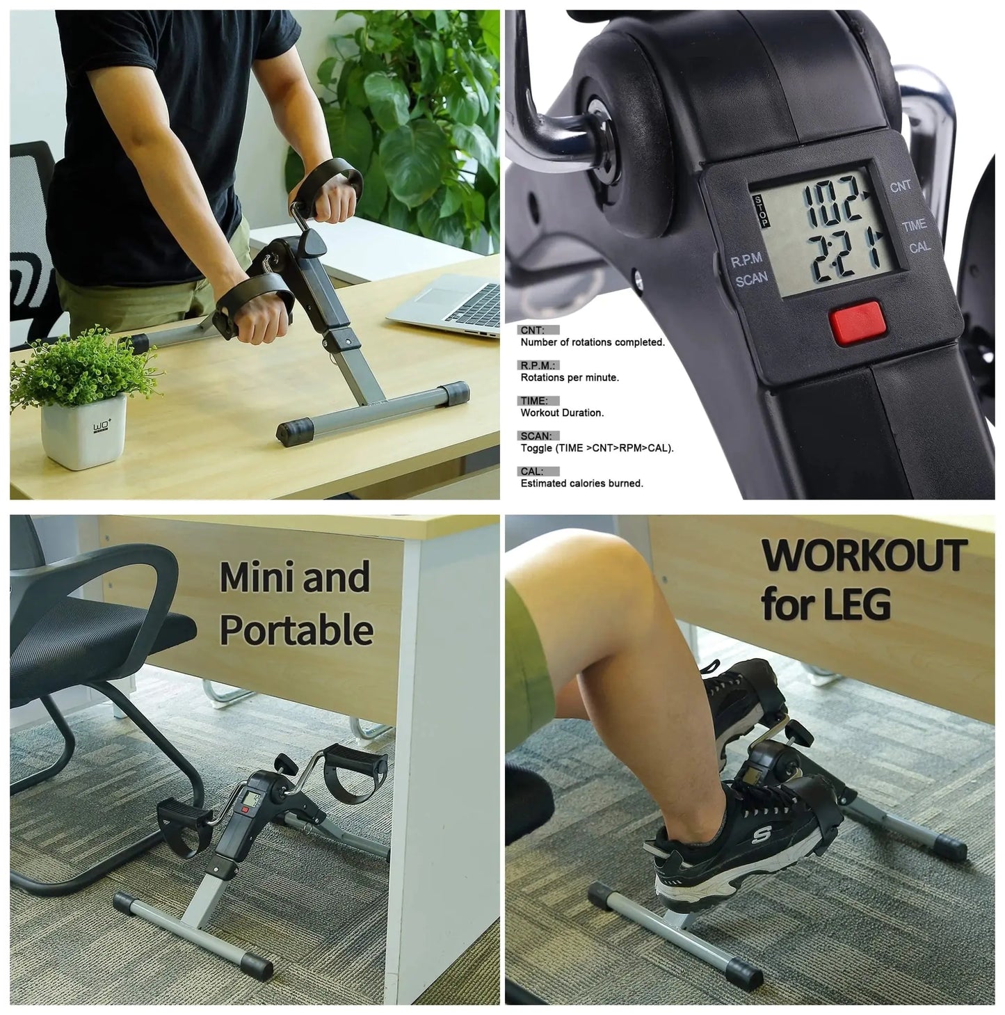 Pedals Exercise Bike Portable Mini Exercise Bike