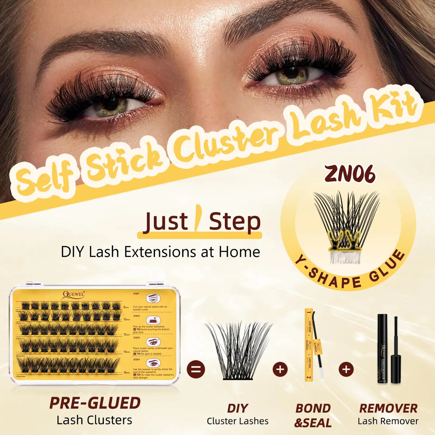 QUEWEL Self Adhesive Eyelashes