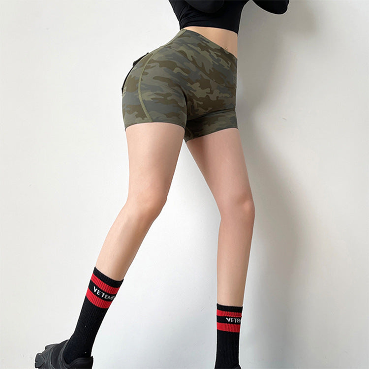 Camouflage Workwear Pocket Fitness Shorts