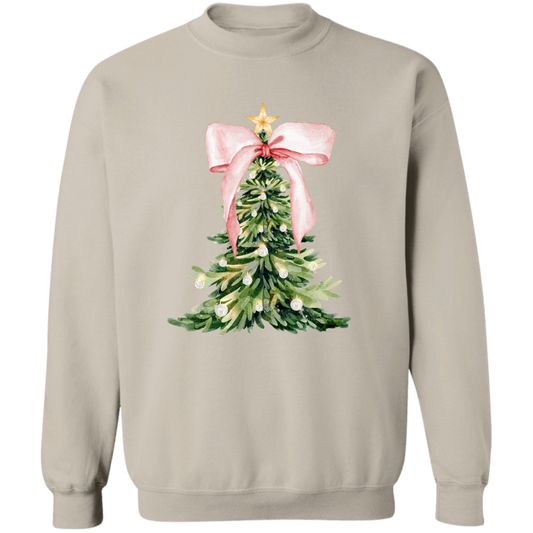 Pink Christmas Tree Bow T shirt | Sweatshirt