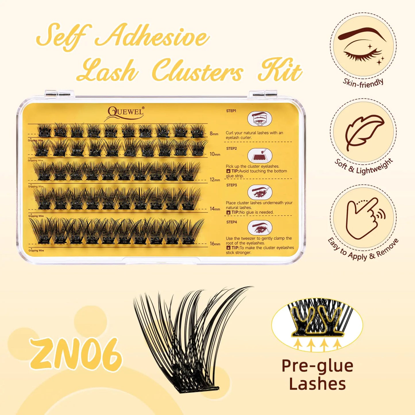 QUEWEL Self Adhesive Eyelashes