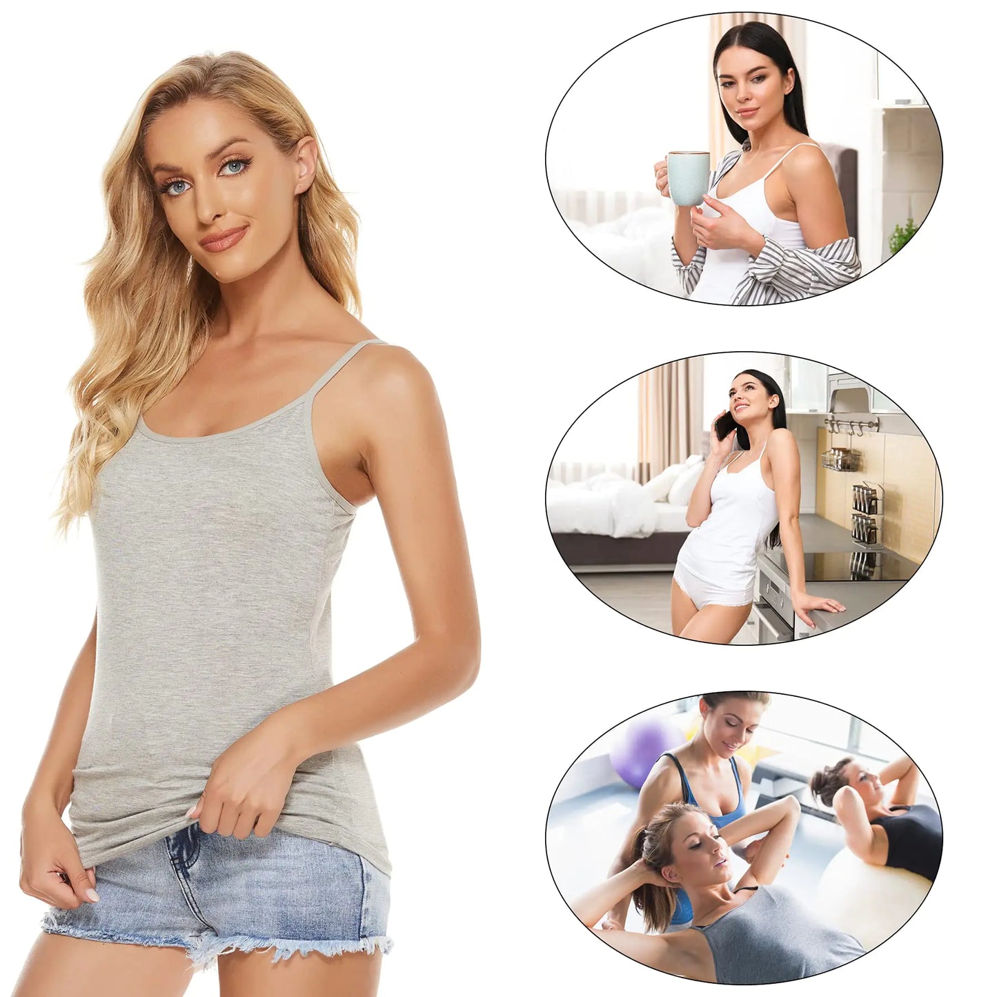 BQTQ 5 Pcs Women's Camisole Tank Tops