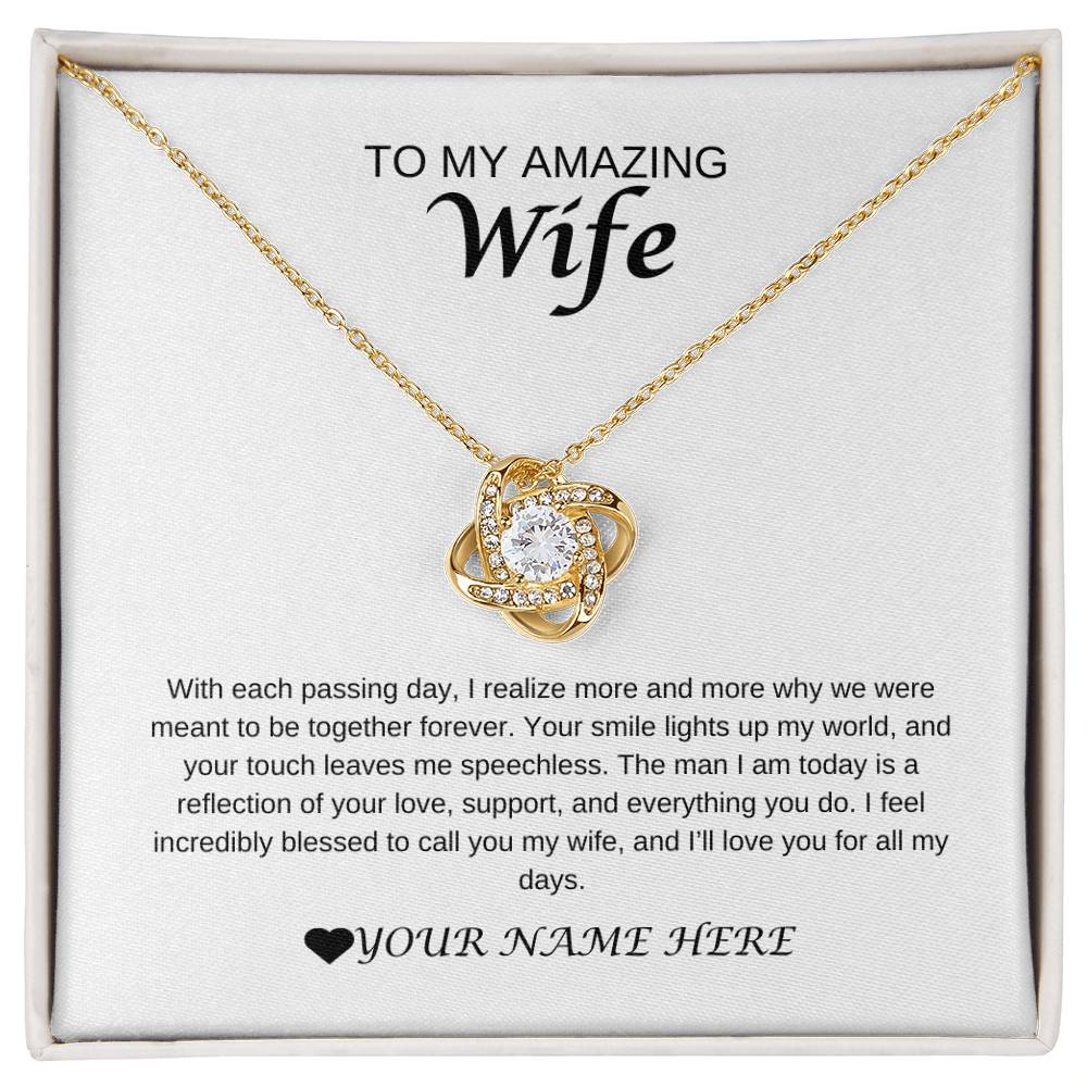 Personalized Love Knot Necklace For Wife