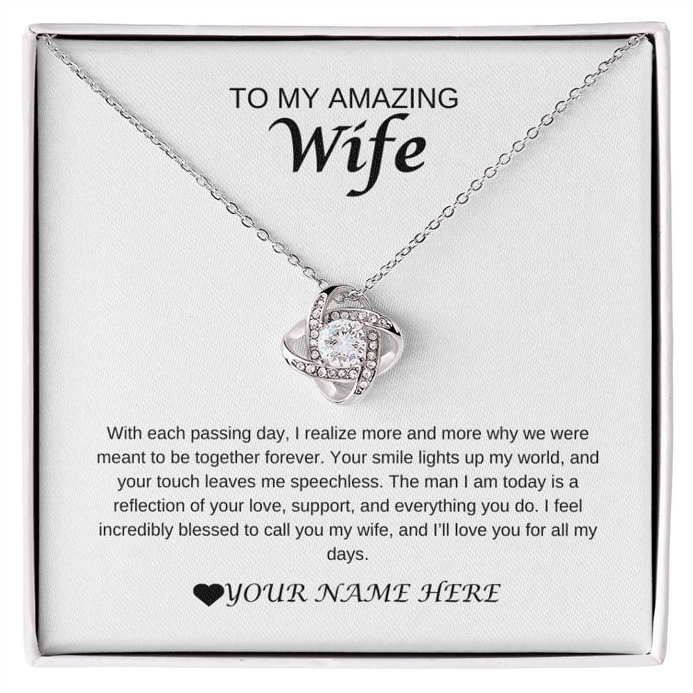 Personalized Love Knot Necklace For Wife