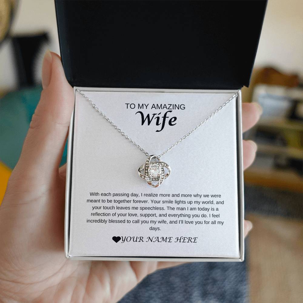 Personalized Love Knot Necklace For Wife