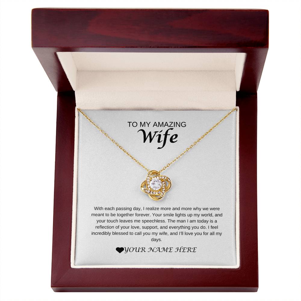 Personalized Love Knot Necklace For Wife