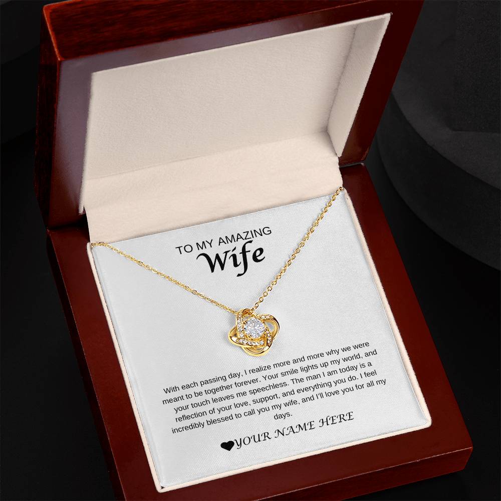 Personalized Love Knot Necklace For Wife