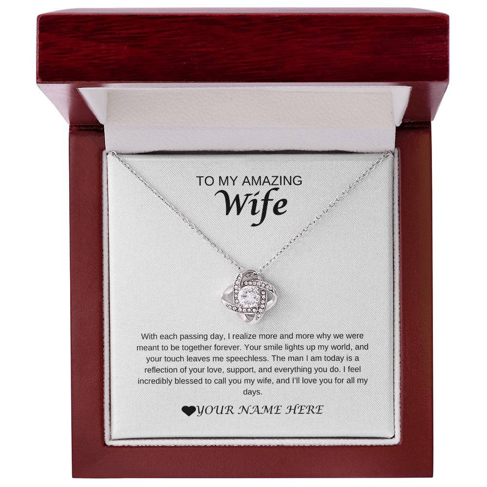 Personalized Love Knot Necklace For Wife