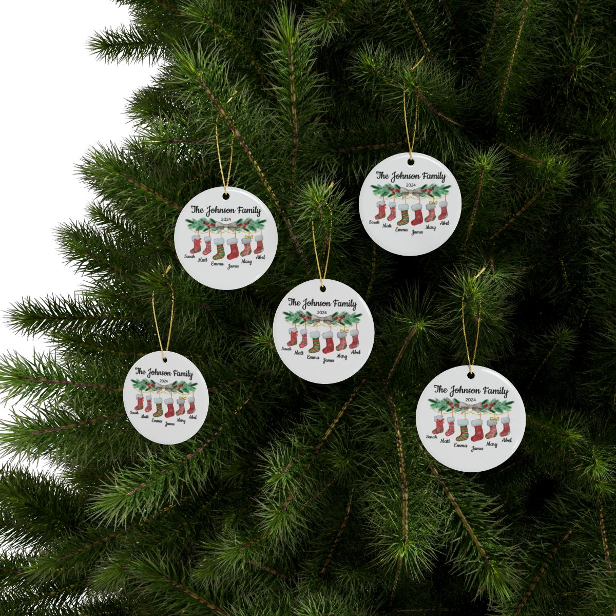 Personalized 6 Name Family Ornament