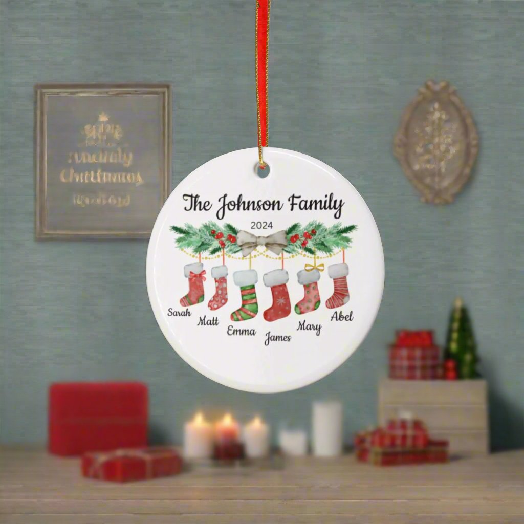 Personalized 6 Name Family Ornament